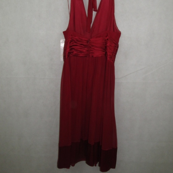 Maggy London Petites Size 6P Red Halter 100% Silk - Picture 2 of 7